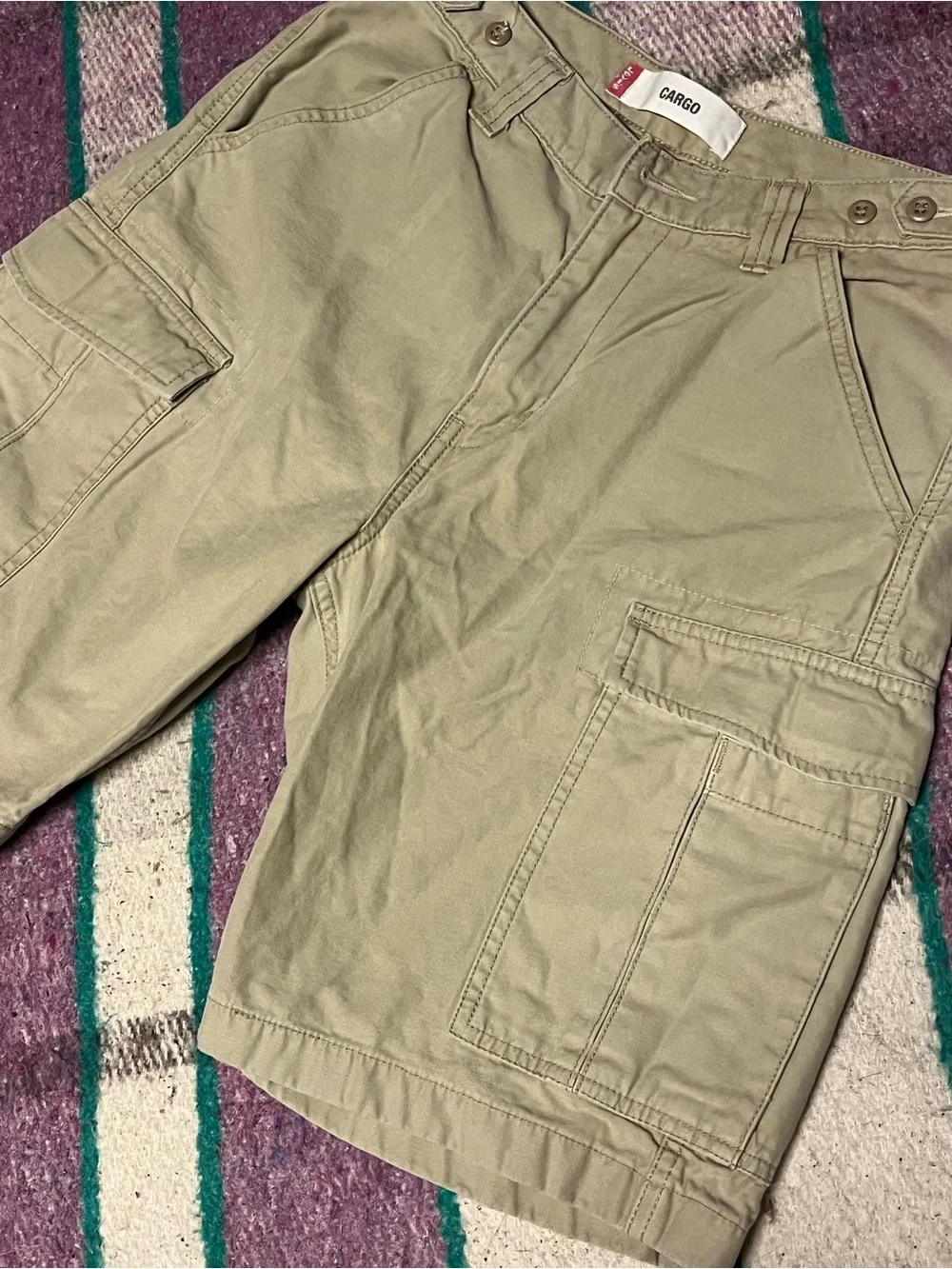 Levi’s Cargo Shorts W30 Khaki Utility Military Y2K Baggy Men’s Streetwear